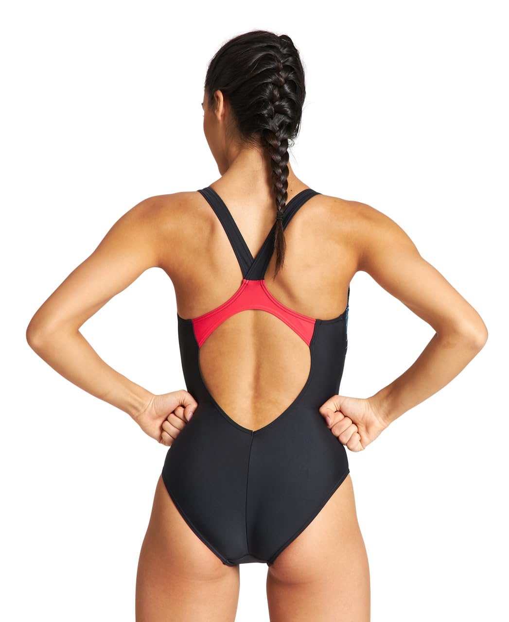 arena Feel Threefold V Back R Maillot de Bain Une Pièce Femme, Maillot de Bain Elastique Séchage Rapide en Tissu arena MaxFit Eco avec Résistance Maximale au Chlore et au Sel, Protection UV UPF 50+