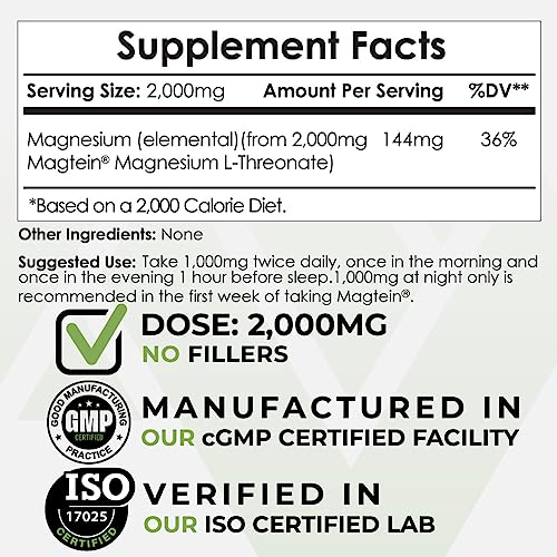 nootropics depot magtein magnesium l-threonate powder  120 grams  mineral supplement natural  supports mitochondrial function cognitive function  promotes heart amp cardiosvascular health