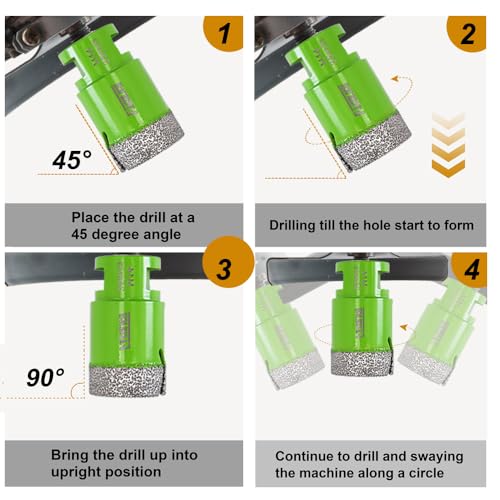Image of Diamond Core Drill Bits - 1-3 /8 inch Tile Hole Saw 35mm for Porcelain Tile Granite Marble Masonry Brick