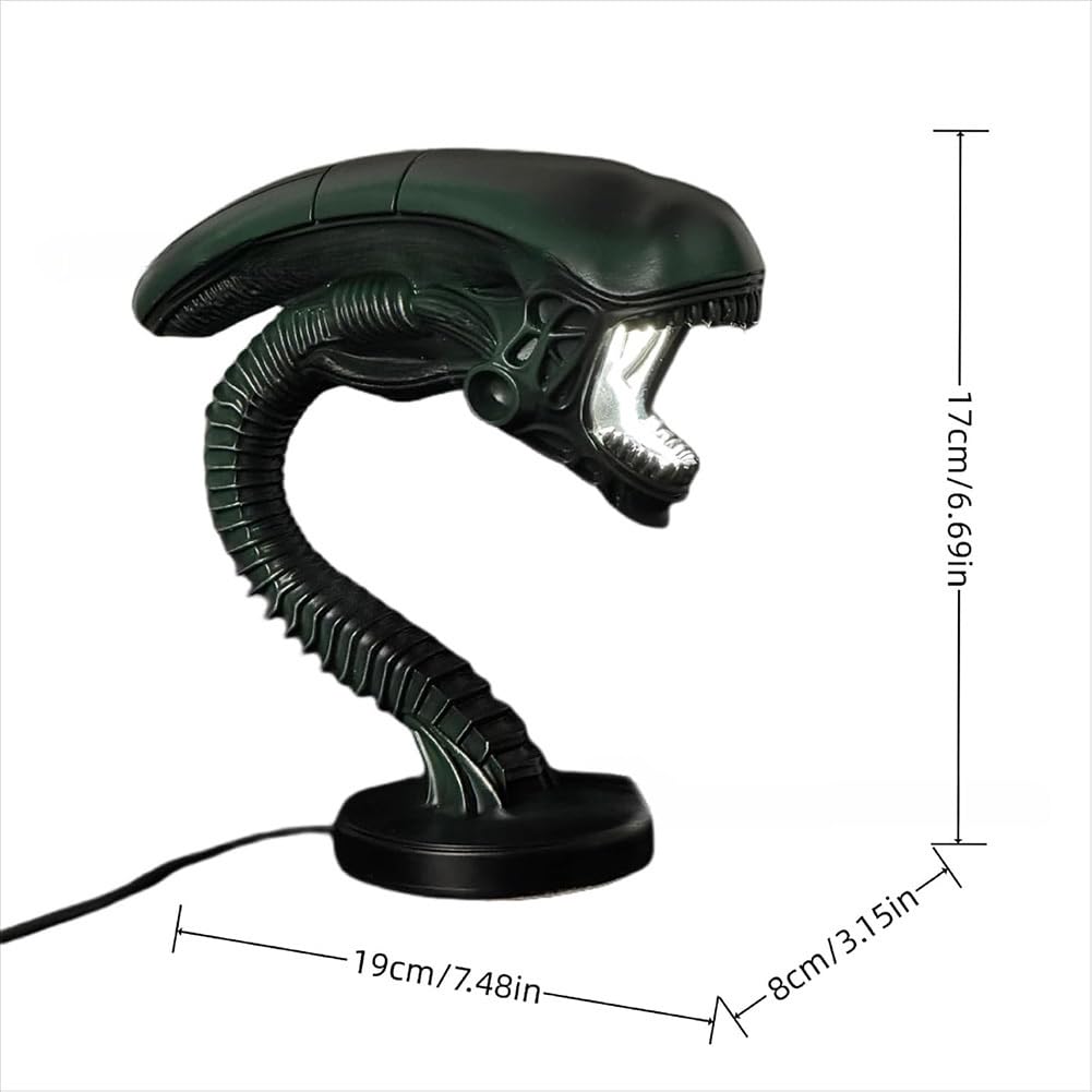 2025 Nuova Lampada da Tavolo Sci Fi LED Alien 3D Resin Night Light, Scultura Nera Nello Spazio Elemento Decorativo della Luce della Lampada Lampadas da Tavolo del Mostro Spaziale 3D,A