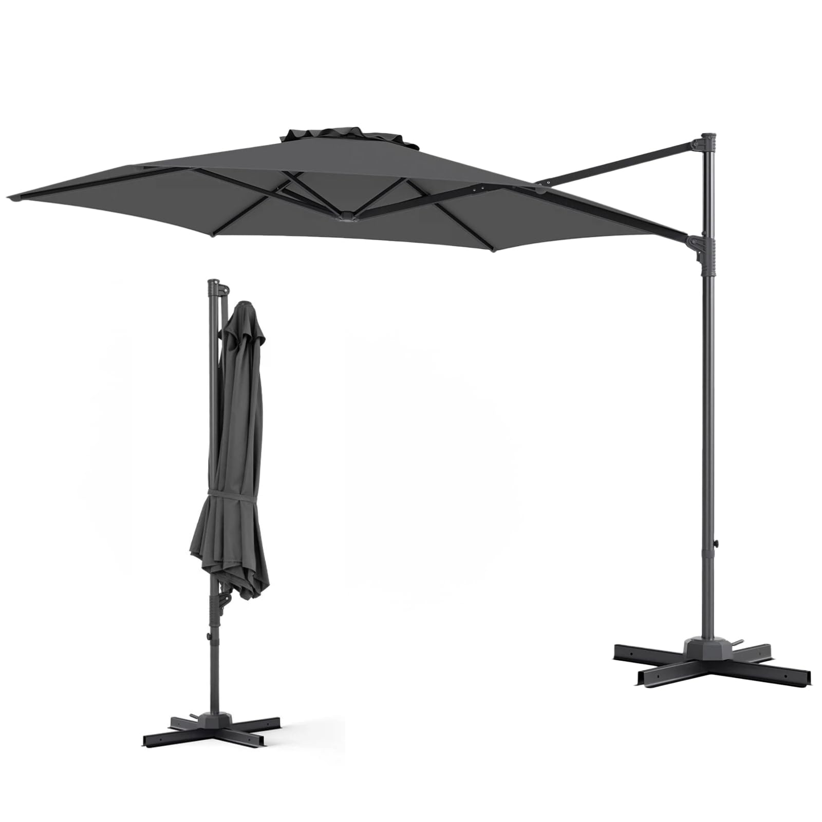 KOMFOTTEU 3M Parasol de Jardin Extérieur, Anti UV, Rotatif 360°