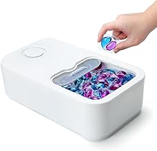 Detergent Storage for 150 Laundry Gels, Tokokimo Laundry Basket Holder with Sliding Lid, Large Detergent Tank with Tumbler for Laundry Organization and Storage