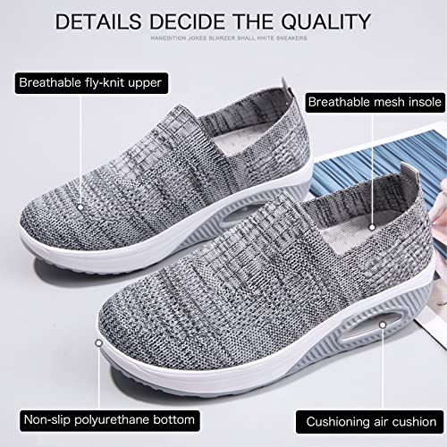 Women's Orthopedic Sneakers, Comfortable Air Cushion Walking Shoes, Slip On Shoes (US 7.5, Red)2