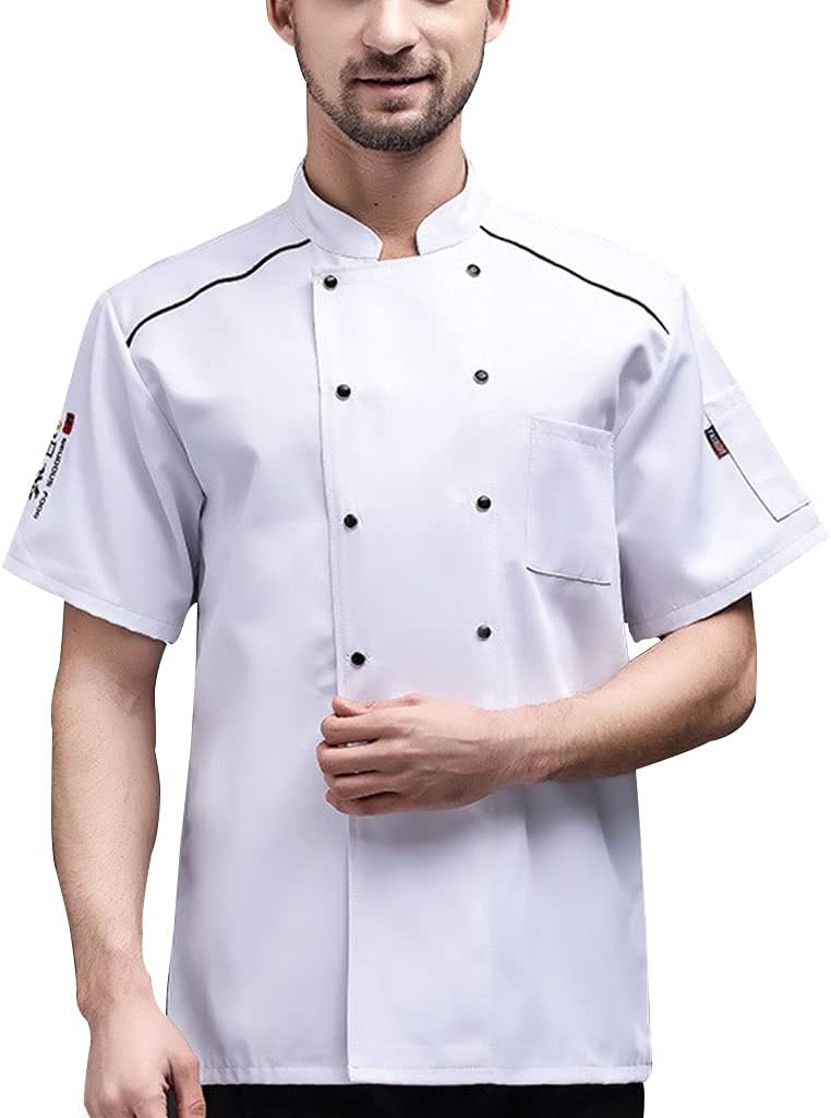 Cool with Breathable Mesh Chef Jacket Unisex Double Breasted Kitchen Classic