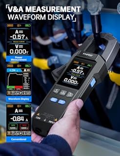 FNIRSI DMC-100 Multimetro Digitale a Pinza 9999 Conteggi TRMS, Amperometro Ricaricabile con Registrazione Della Curva 600A con Borsa Portaoggetti, NCV, Tensione Corrente CA/CC, Continuità, Capacità