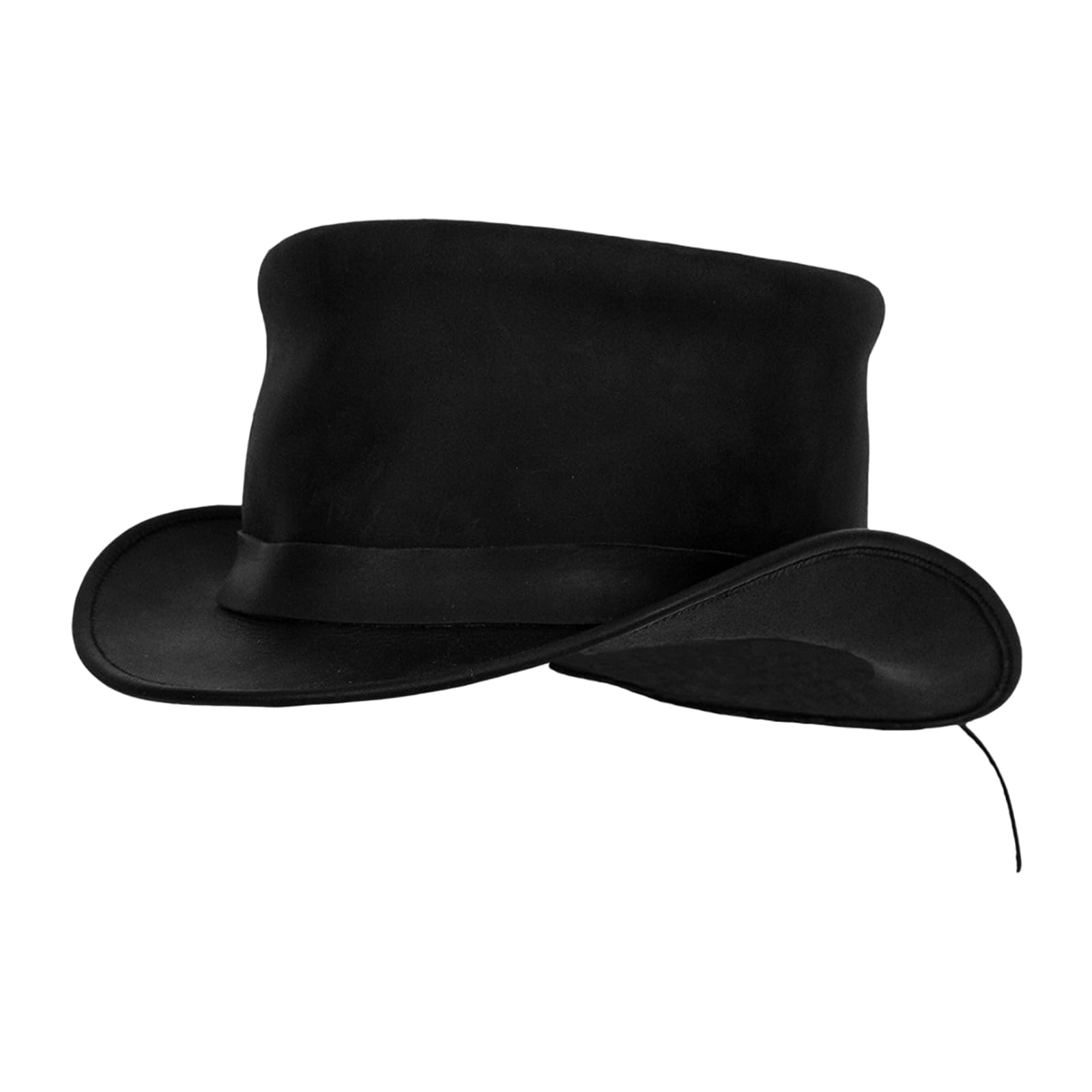 Photo 1 of RiderVibe Black Top Hat Fashion Gentleman Hat, Leather Deadman Top Man Cowboy Hats (2XL, Black)