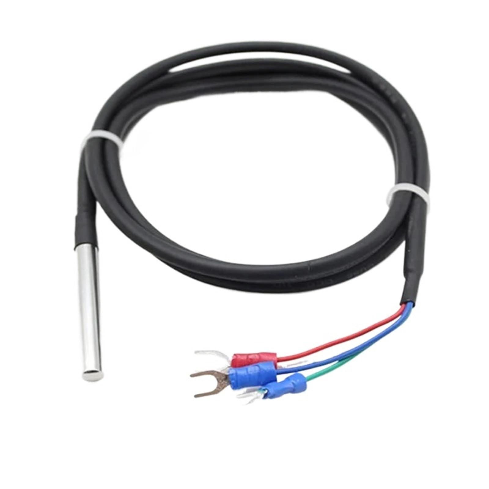 1 sonda PT100/CU50 de acero inoxidable 5 * 50, sensor de temperatura, termopar, resistencia térmica, cable de protección de silicona(PT100 Length 10m)
