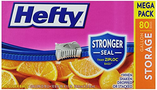 Hefty Slider Storage Bags, Gallon, 80 Count