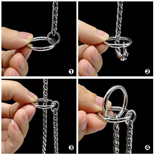 Kuntrona Stainless Steel Dog Snake P Chain Adjustable Training Metal Collar with Engraved Personalized Heart ID Tag Pendant Pitbull Silver 71cm