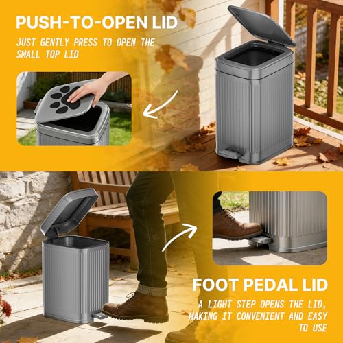 Image of Dog Poop Trash Can Outside 2.7Gal Dog Waste Trash Can with Lid Odor Control
