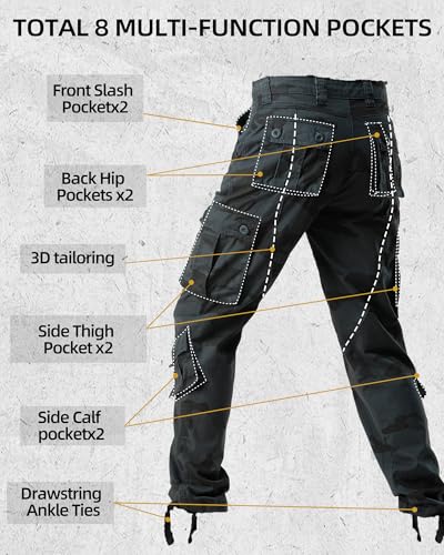 Image of AKARMY Men's Relaxed Fit Cargos