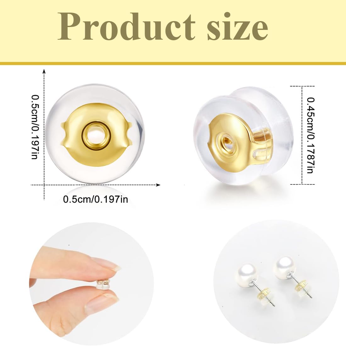 12 Parestuercas pendientes silicona,tuercas pendientes silicona, Tuercas Hipoalergenicas Cierres Elevadores De Pendientes Para Lobulos Caidos O Rasgados, Sujeta y Levanta Pendientes — view 5