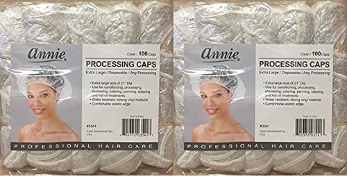 Annie - Processing Caps - Extra Large (21") - Clear - (100) Count - (2) Packs - Disposable - Any Processing