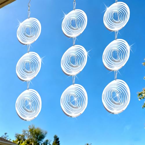 9PCS Sonnenfänger, Vogelabwehr Windspiel Wetterfest and Langlebig,3D...