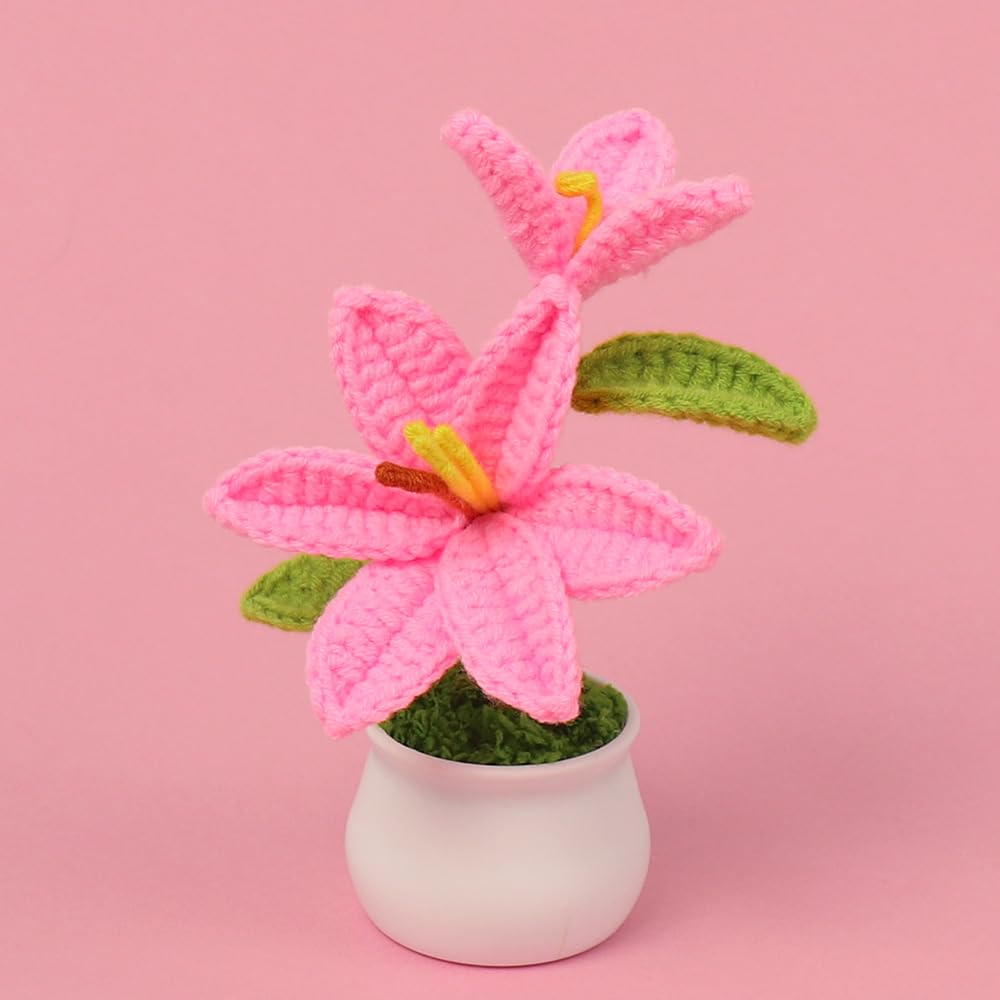 Amazon.com: zbstream Crochet Lily Flowers, 2pcs Handmade Knitted