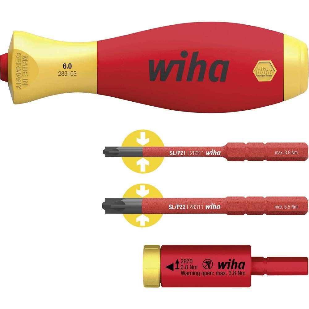 Wiha S4 easyTorque Adapter Electric 0,8 Nm, Red/Yellow, (29701080S4)