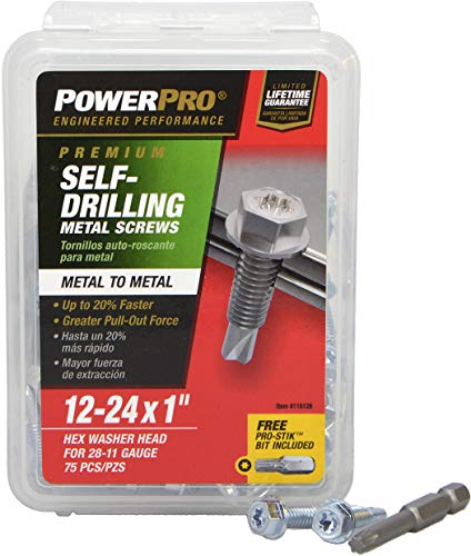 Tornillos metálicos autoperforantes #12 x 1 pulg pack 75 miniatura 5
