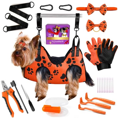 Dog-Grooming-Hammock-for-Nail-Trimming-Complete-Groomers-Helper-Set-for-Pets-Pet-Grooming-Hammock-with-Hooks-Dog-Nail-Clipper-Dog-Hammock-for-Nail-Clipping-Dog-Sling-Lift-Harness-for-Dogs-Cats