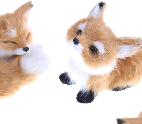 Miniatura 6 de GUDVES Simulación de zorro marrón con figuras de acción estáticas juguete de zorro