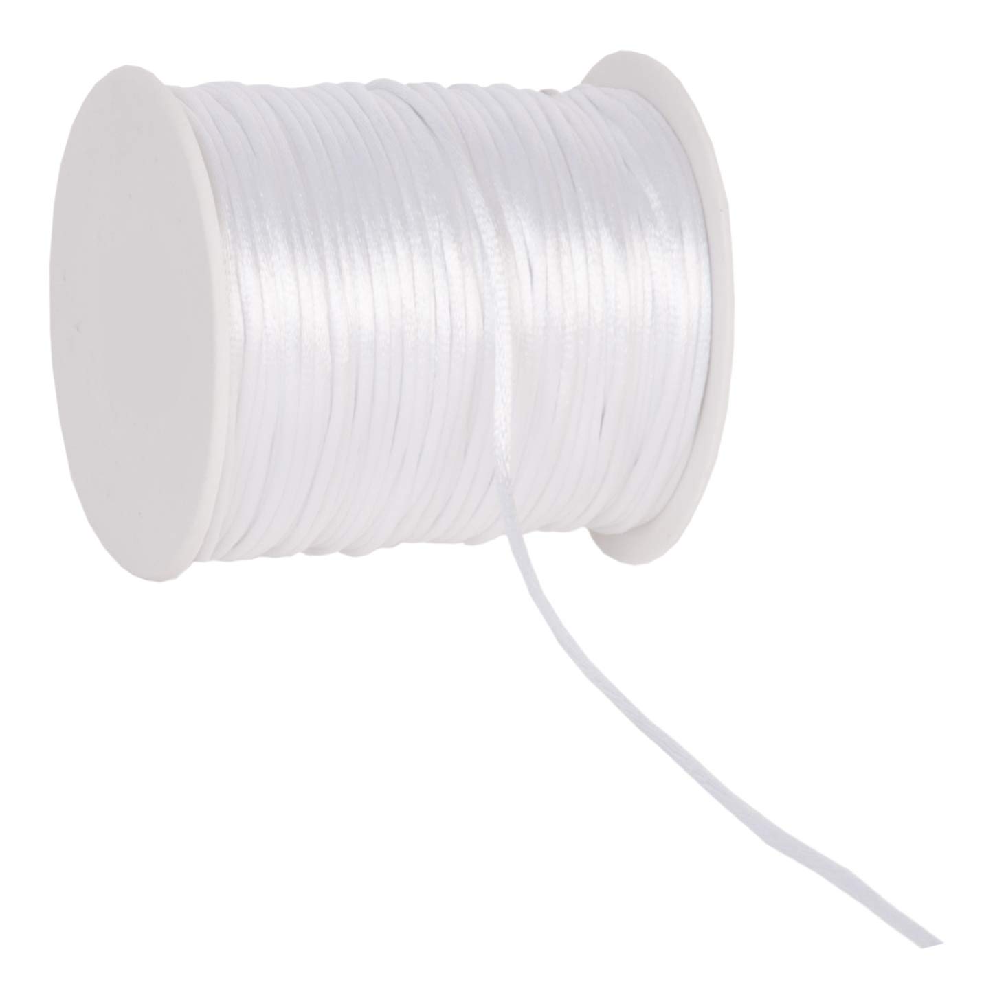 Ribbon Writer 10M X White White Silk Rattail Cord 2Mm X 10 Metres Cut From Roll