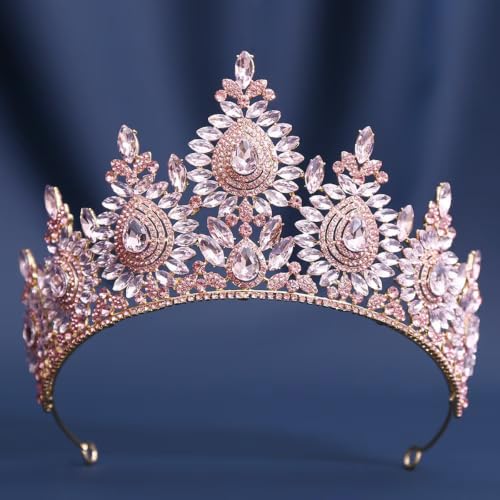 Tiara de novia para bodas barrocas y diademas de pedrería para novias 8