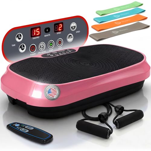 Image of Lifepro Waver Mini Vibration Plate Exercise Machine with Resistance Bands | Compact Design, 99 Speed Levels, 10 Presets, Non-Slip Surface - Vibration Plate for Lymphatic Drainage, Full Body Workout