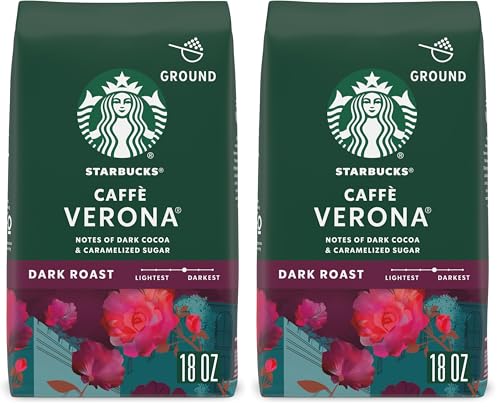 Image of Starbucks Ground Coffee,Dark Roast Hot or Iced Coffee,Caffe Verona,18 oz,(Pack of 2)