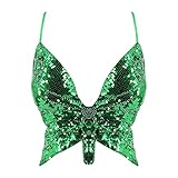 Hoohu Womens Indian Belly Dance Costumes Performance Outfits Butterfly Bandage Padded Bra Sequin Pearl Embroidery Tank Top