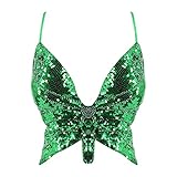 Hoohu Womens Indian Belly Dance Costumes Performance Outfits Butterfly Bandage Padded Bra Sequin Pearl Embroidery Tank Top