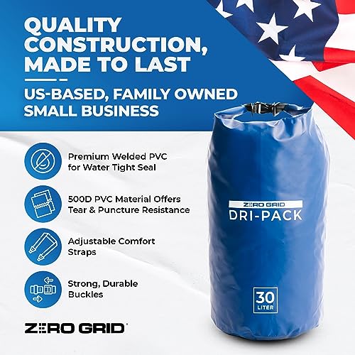 Bolsa seca impermeable Zero Grid con cierre enrollable flotante, mantiene secos 20 litros para mochilero, kayak, camping, pesca y senderismo, material resistente 500D miniatura 6