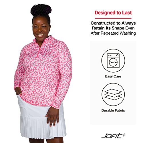 Jofit Apparel Women’s Athletic Clothing Uv Mock For Golf & Tennis, Size Small, Ditsy Floral #TOP4