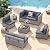 MAISON BACKYARDS 6-Piece Outdoor Patio Furniture Set, All-Weather Wicker Sectional Sofa with Deep Seating 4” Cushions, Heavy-Duty Steel Frame, Modular Rattan Couch for Backyard, Deck & Garden, Black