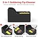 Soldering Iron Tip Cleaner Kit with Brass Wool, Sponge,Steel Brush in Black Silicone Holder – Heat and Scratch Resistant Cleaning Tool for Soldering, Electronics Repair,DIY Projectst