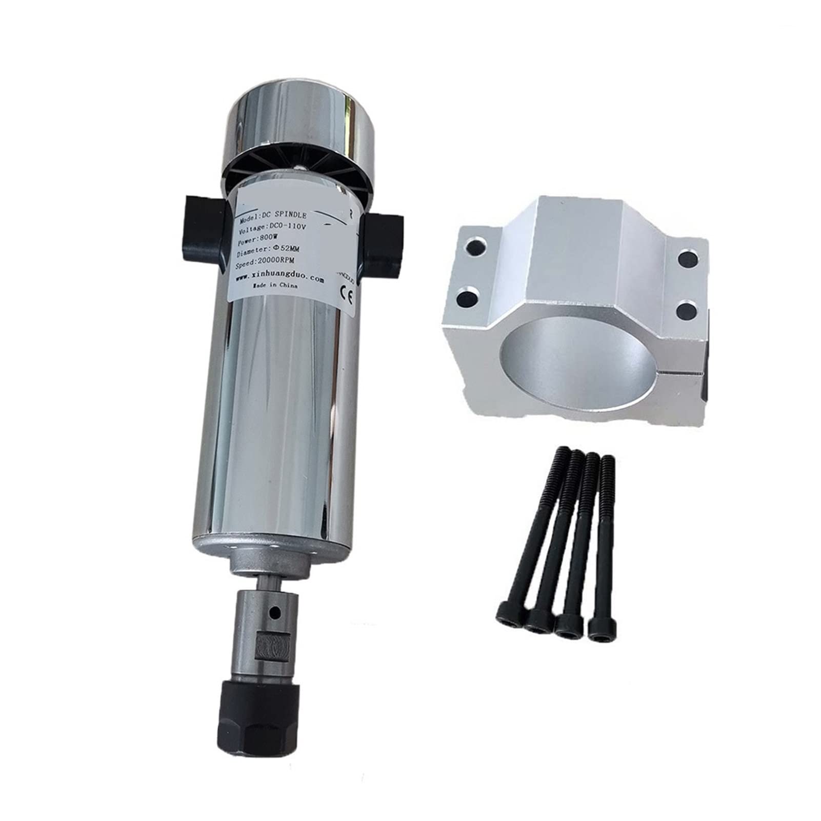 Silnik Wrzeciona, Wrzeciono o chłodzonym powietrzu 800 W ER11 ER16 CNC Silnik wrzeciona + 5 2 mm Zaciski 0. 8kW DC 0-110V 20000 rpm COLLET Chuck do grawerowania(ER11)