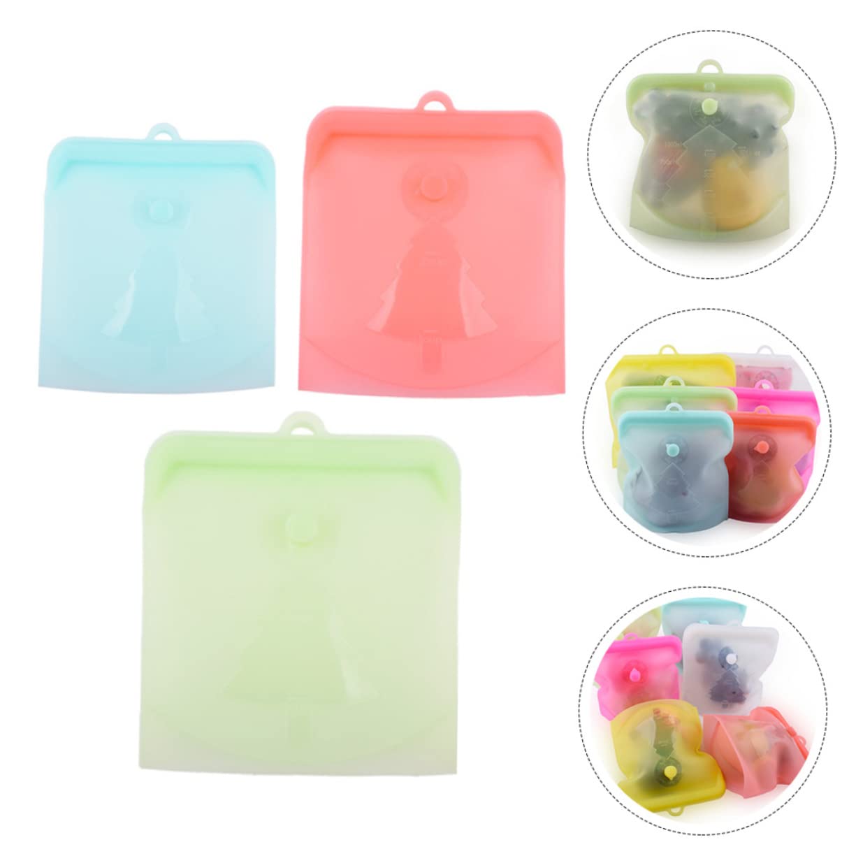 Sacchetti Per Alimenti in Silicone Autosigillanti Sacchetti Per Congelatore A Tenuta Stagna Per Carni Snack Cereali Frutta Casuali