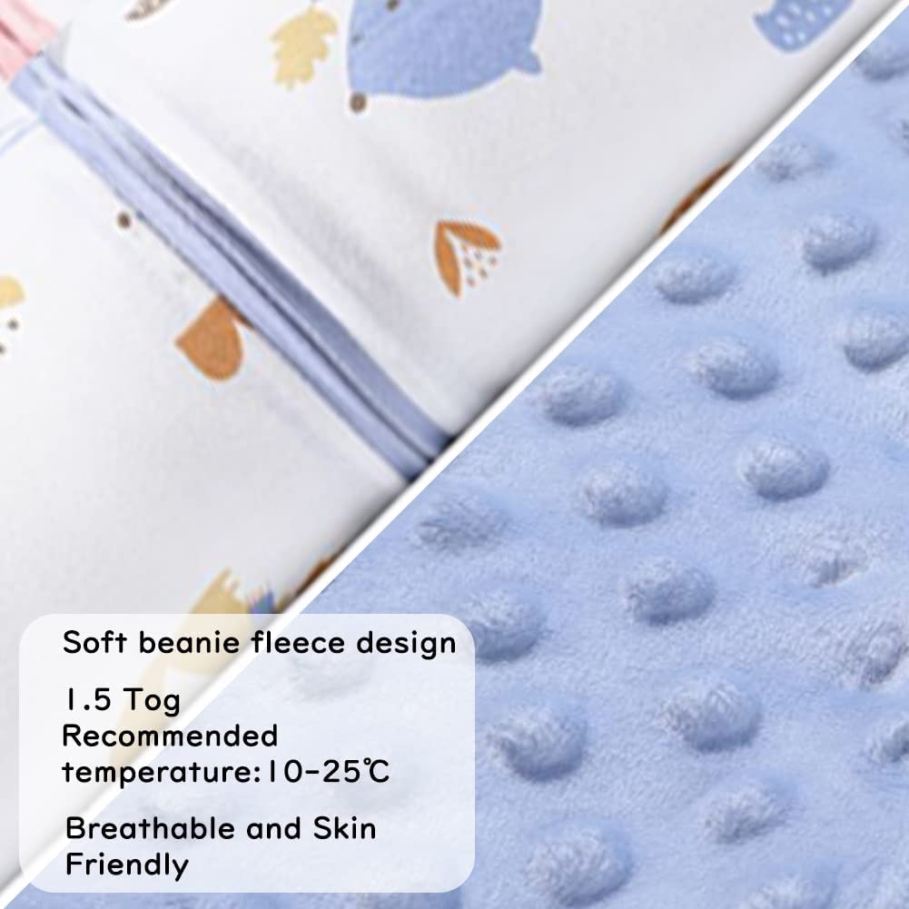 Fairy Baby Sacco Nanna per Neonati 1,5 Tog Sacco a Pelo Invernale per Neonato Coperta Indossabile in Cotone Morbido Swaddle