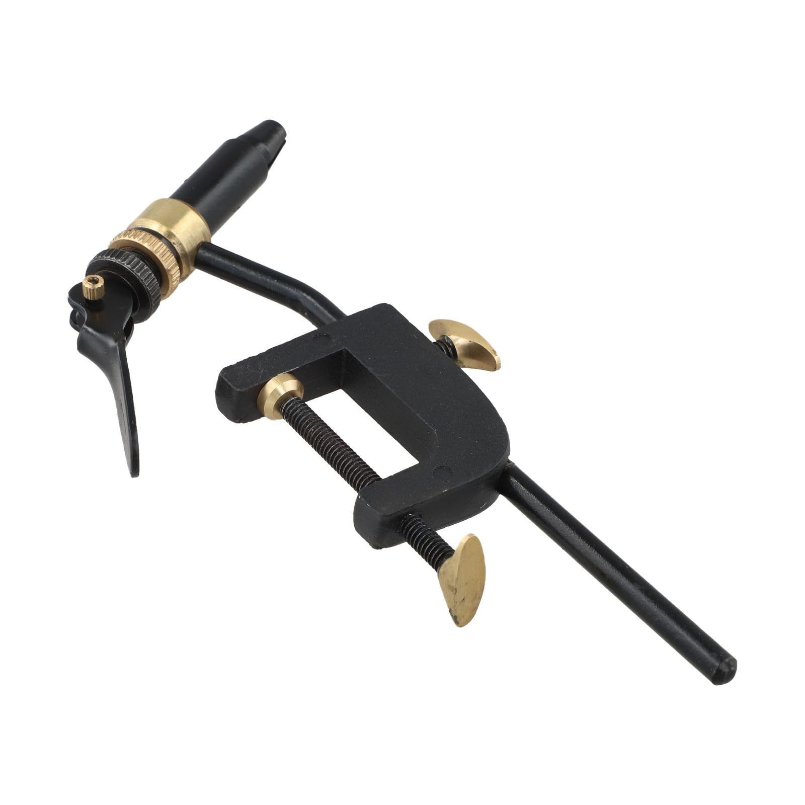 Tornillo de banco para atar moscas con 4 herramientas, aparejo de pesca con mosca de metal, ajustable, montaje de abrazadera de hasta 35 mm, ganchos de mandíbula puntiaguda de hasta 1,6 mm