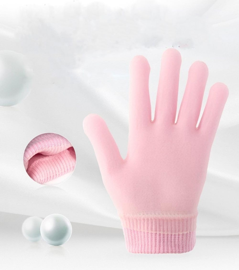 Spa Gel Gloves, Reusable Moisturizing Gloves, Anti-Wrinkle Anti-Aging Smooth Hand Care Shock, Hand Whitening Exfoliating Mask for Women,1 Pair