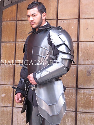 LARP Medieval Breastplate With Armor Knight Pauldron, Arm Guards Wearable Costume