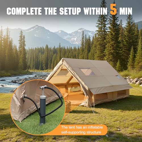 Carpa Inflable para Camping 4 Personas Beige miniatura 5