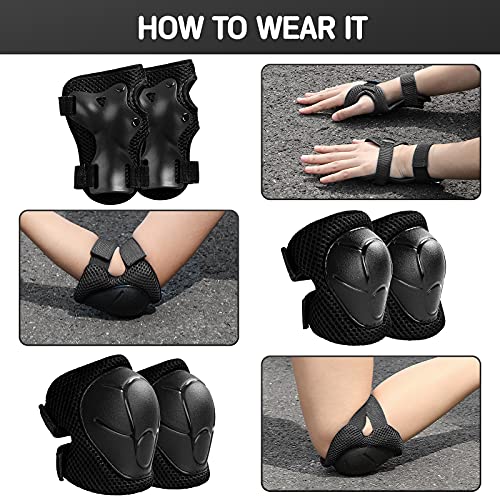 Wemfg Kids Protective Gear Set Knee Pads For Kids 3-14 Years Toddler Knee And Elbow Pads With Wrist Guards 3 In 1 For Skating Cycling Bike Rollerblading Scooter #TOP3
