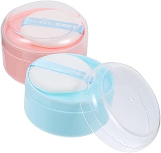 FRCOLOR 2 Pçs De Sopros De Pó Recipiente De Sopro De Pó Pequeno Caso De Sopro De Pó Sopro De Pó E Recipiente Caixa De Sopro De Pó Corpo Recém-Nascido De Veludo De Cristal Solto Sopro De