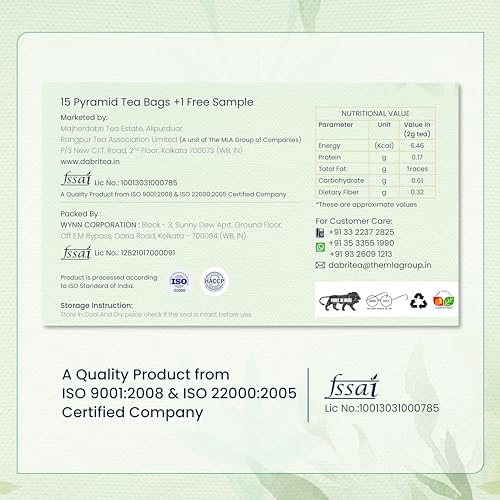 Image of Dabri Immunity Support Tea Bags 16 Pyramid Dip Tea Bags |Rich Antioxidant| Pure Natural Organic Blend | Builds Immunity, Detoxifies, Boosts Metabolism & Aids Digestion