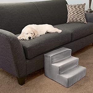 3-Step-Pet-Stairs-Nonslip-Foam-Dog-and-Cat-Steps-with-Removable-Zippered-Microfiber-Cover-2-Tone-Design-for-Home-or-Vehicle-Use-by-PETMAKER-Gray - Cucciolini Doodles   3-Step-Pet-Stairs-Nonslip-Foam-Dog-and-Cat-Steps-with-Removable-Zippered-Microfiber-Cover-2-Tone-Design-for-Home-or-Vehicle-Use-by-PETMAKER-Gray