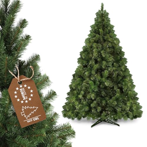 Cómo Decorar el Árbol de Navidad con Estilo 8 KADAX Árbol de Navidad Artificial, Realista, 155 – 220 cm, Abeto Artificial con Soporte de plástico Estable, Duradero (Elfo de Navidad 180 cm)
