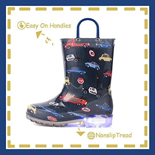 Image of Outee Toddler Kids Adorable Lightwight Waterproof Rain Boots Light Up by Steps