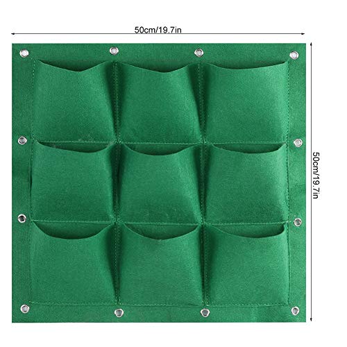 Atyhao Hanging Planter Bags, 9 Pocket Vertical Greening Hanging Wall Garden Grow Plant Bags Planter(Green) #TOP2