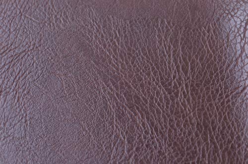 Image of Wento Thick 2 Yard Faux Leather Soft Skin Grain PU Fabric for Furniture Cover, Reupholster Sofa Chairs, Cushions, Vinyl Upholstery (2 Yards, Dark Brown)