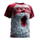 Camiseta genérica de Navidad fea para hombre, camiseta ridícula de Santa Claus para hombre, camisa impresa cara de Santa Claus, camisas de traje básicas otoño invierno suéteres Rigolos para hombres