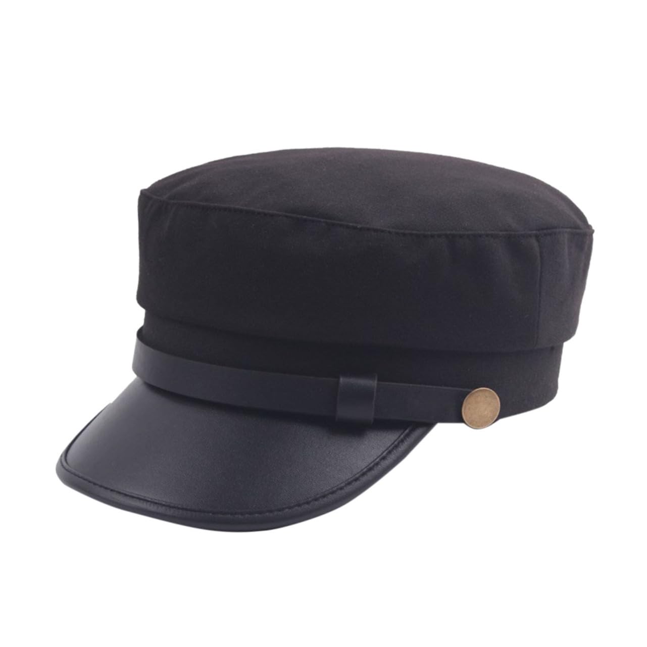 FRCOLOR Timeless Unisex Beret Hat Men's Women's Fashion Flat-top Youth Painter Hat Black Compact